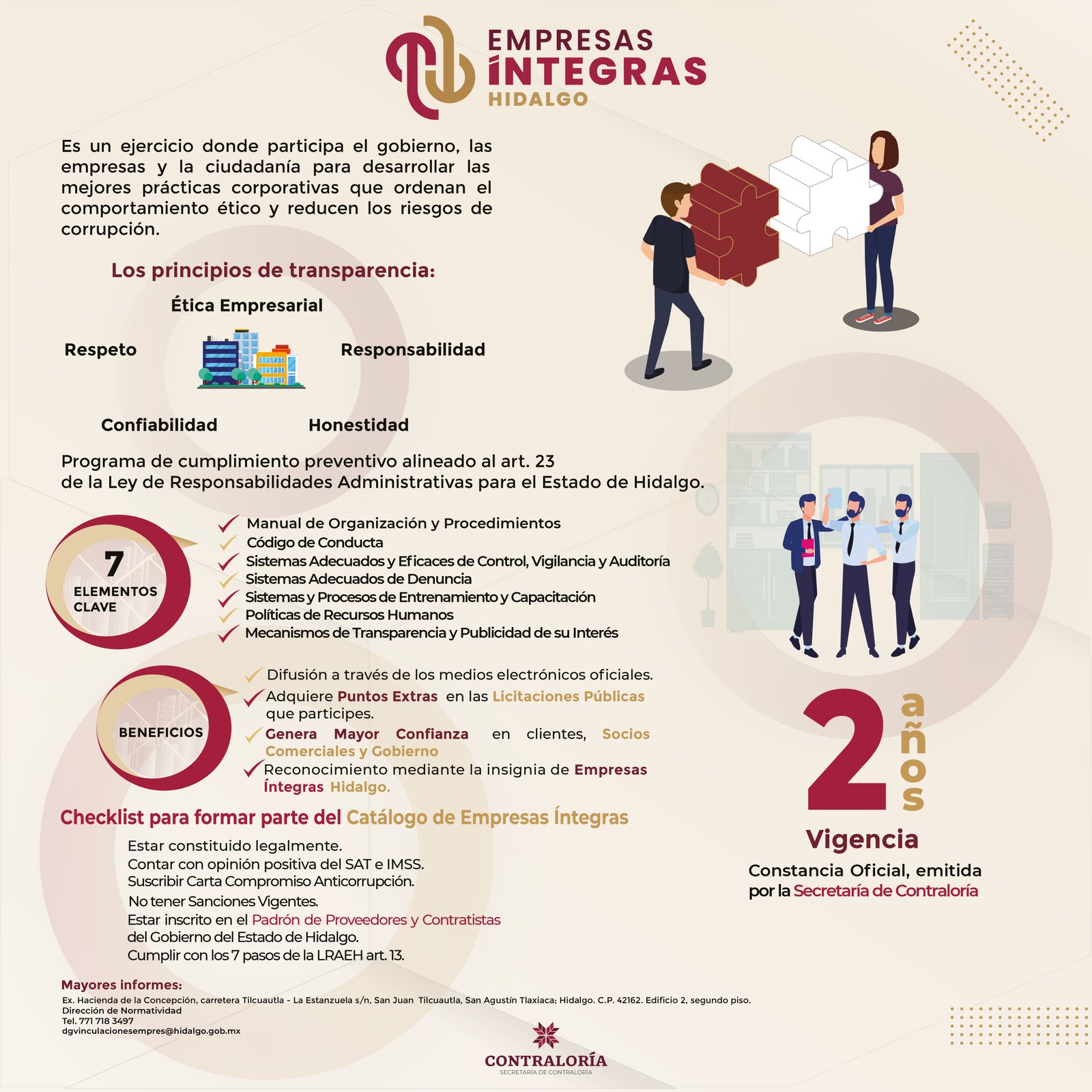 Empresas íntegras Hidalgo, Secretaría de la Contraloría